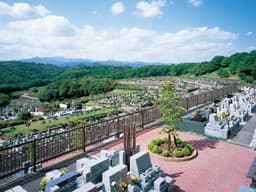 八王子上川霊園を坂の上の方から撮影した様子